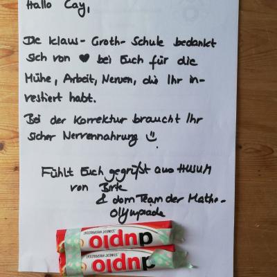 Begleitschreiben - Vielen Dank!